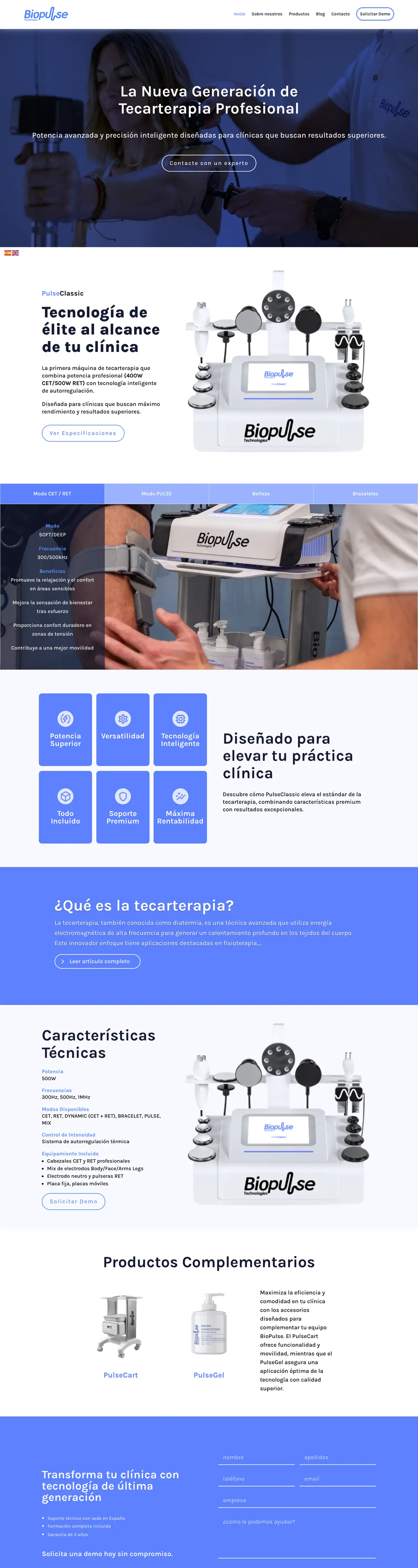 Página completa de BioPulse Technologies