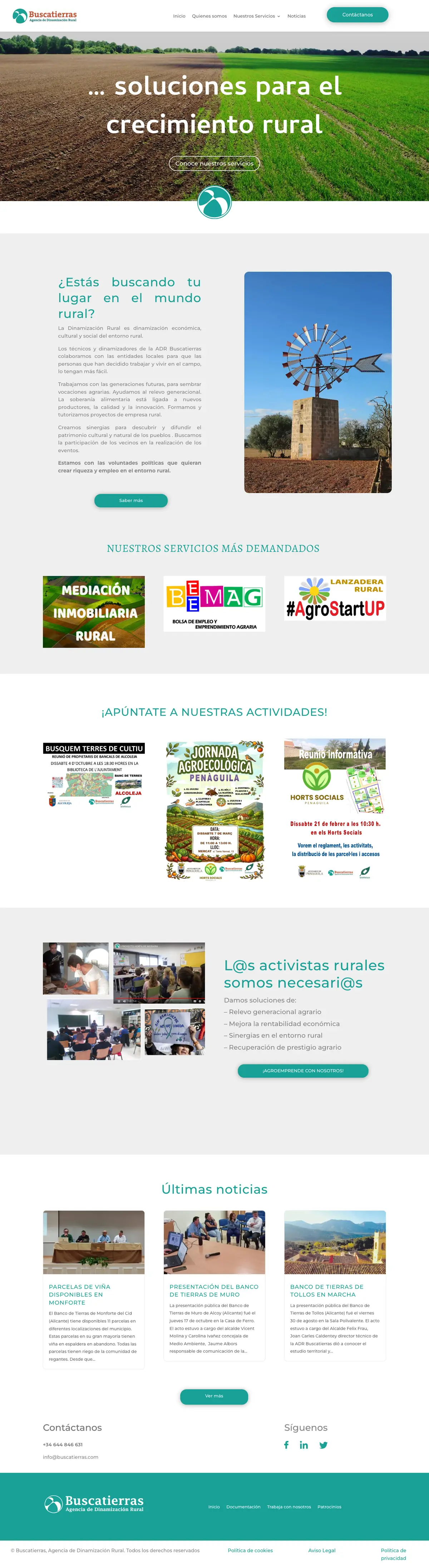 Página completa de Buscatierras