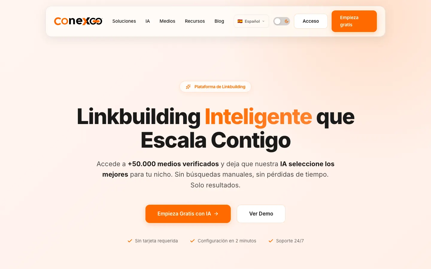 Página de inicio de Conexoo