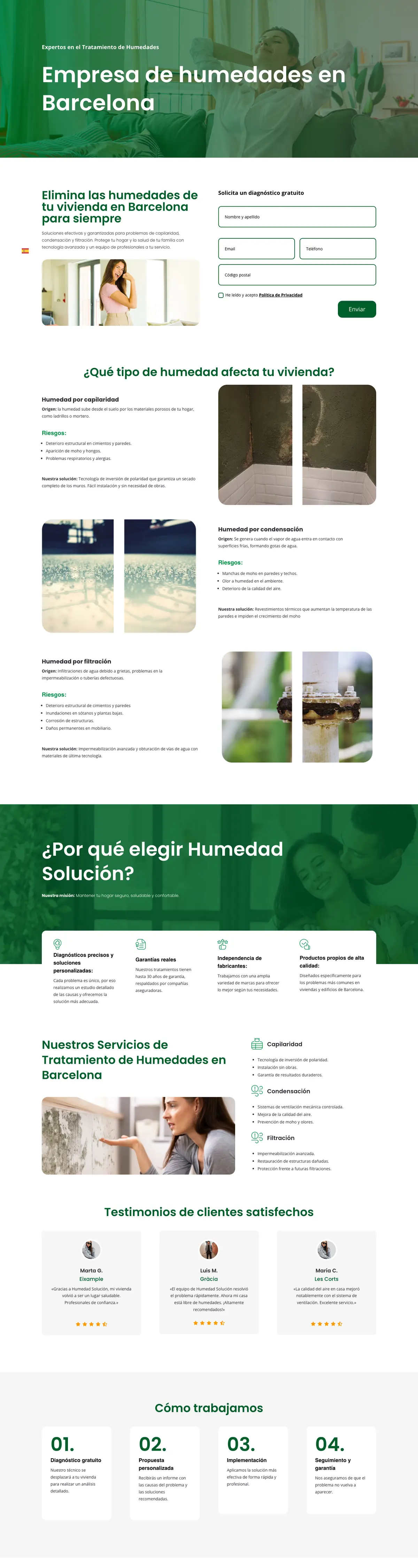 Página completa de Humedad Solución