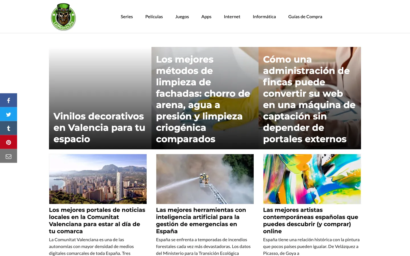 Página de inicio de LasMejores.pro