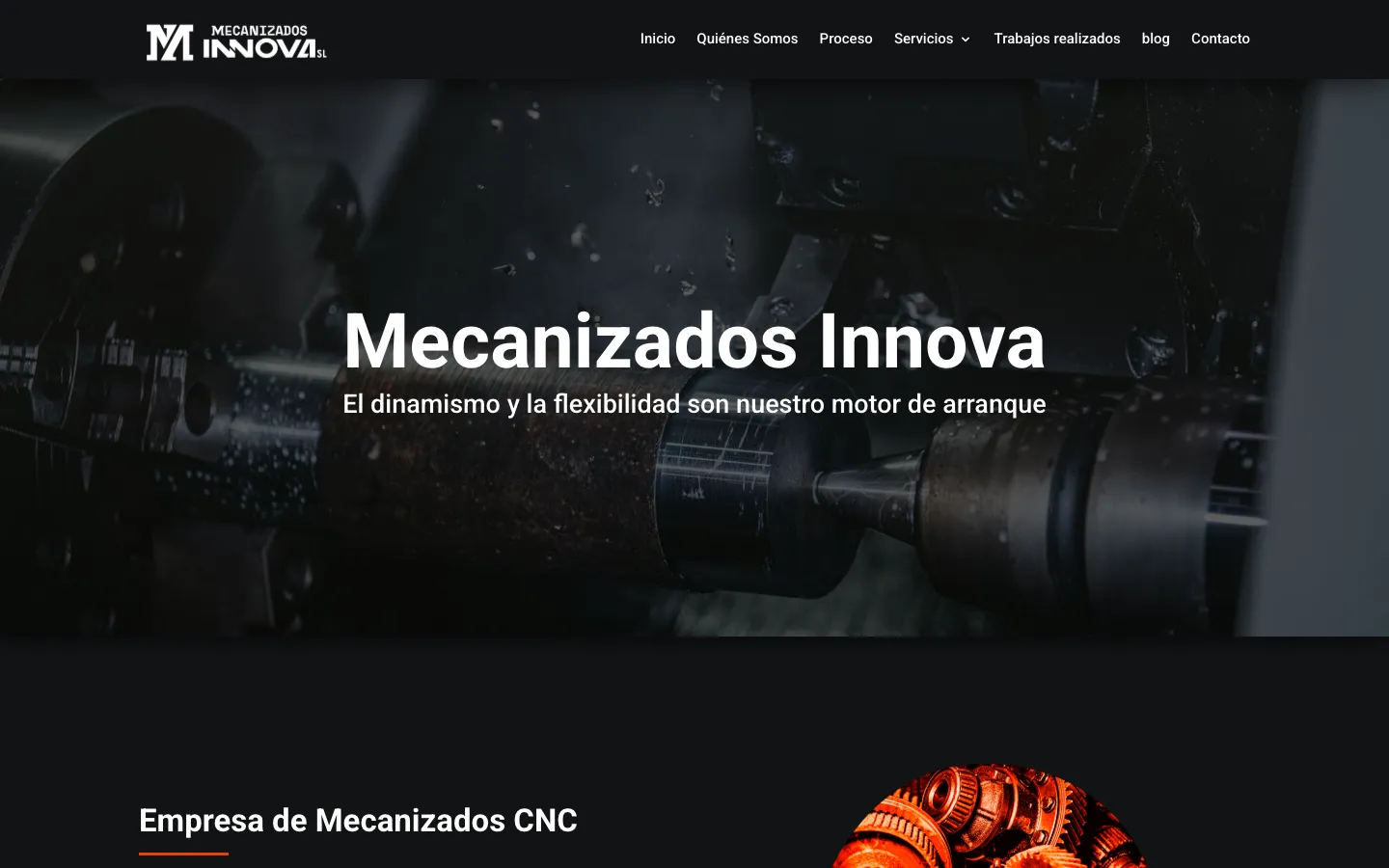 Página de inicio de Mecanizados Innova