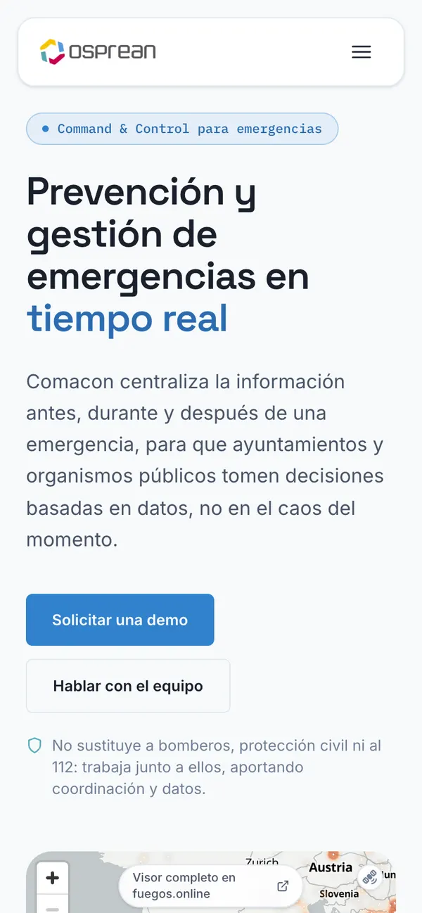 Osprean · Comacon en el móvil